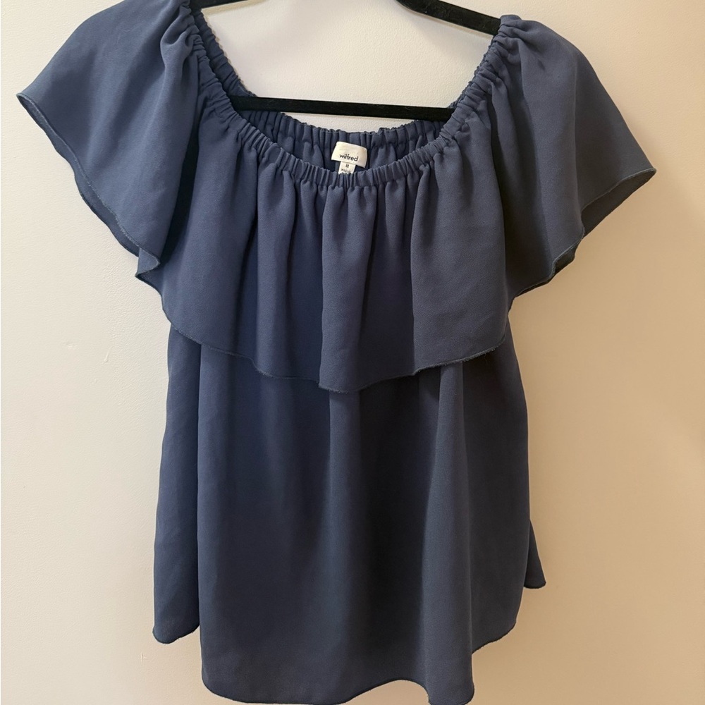 Wilfred Navy Off-Shoulder Top